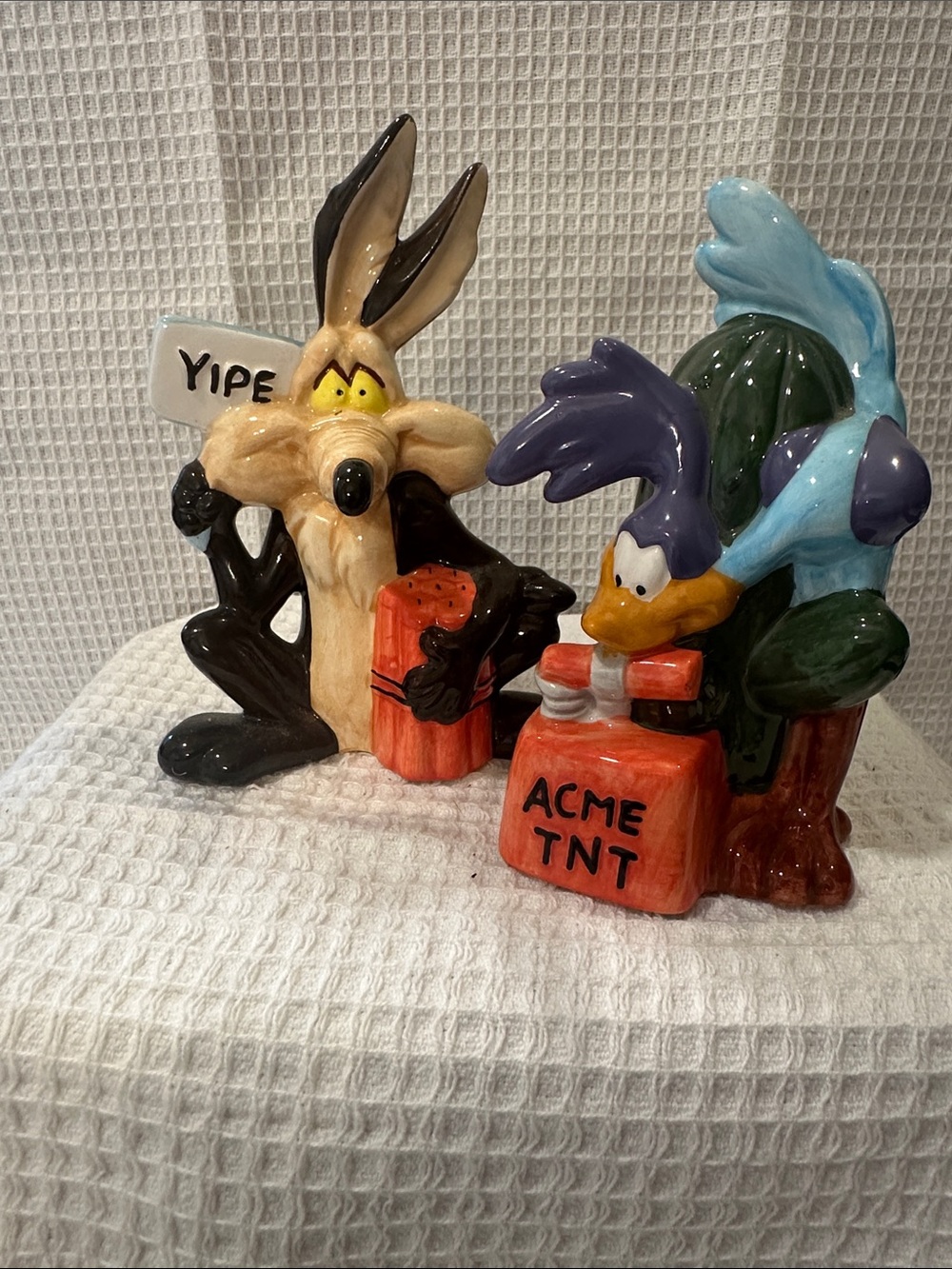 Looney Tunes Coyote & Road Runner Ceramic salt and pepper shakers- Multicolor